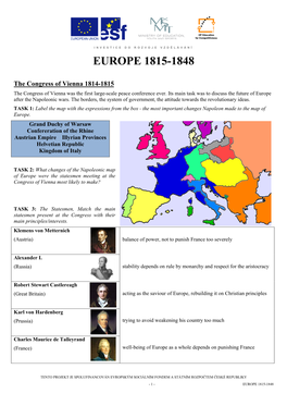 Europe 1815-1848