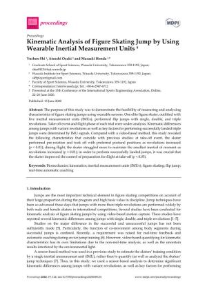 Kinematic Analysis of Figure Skating Jump by Using Wearable Inertial Measurement Units †
