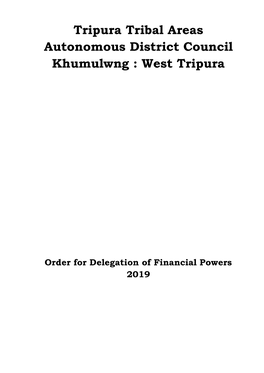 Tripura Tribal Areas Autonomous District Council Khumulwng : West Tripura