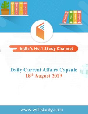 Title Title Daily Current Affairs Capsule 18Th August 2019