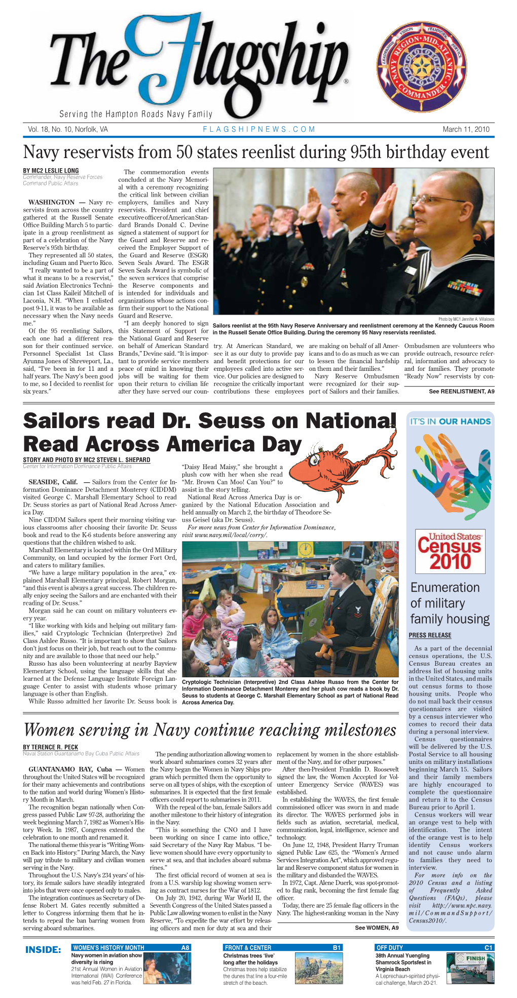 Sailors Read Dr. Seuss on National Read Across America Day STORY and PHOTO by MC2 STEVEN L