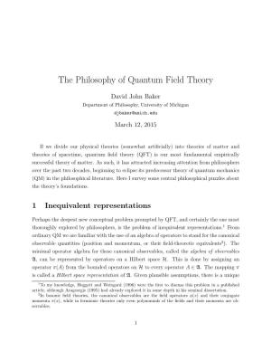 The Philosophy of Quantum Field Theory