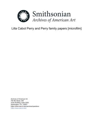 Lilla Cabot Perry and Perry Family Papers [Microfilm]