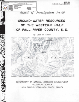 Jack R. Keene. Ground-Water Resources of the Western Half Of