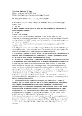 Wednesday September 17, 2Pm Richard Sambrook, Head of BBC News Richard Hatfield, Director of Personnel, Ministry of Defence