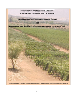 Programa De Ordenamiento Ecológico Del Corredor San Antonio De Las
