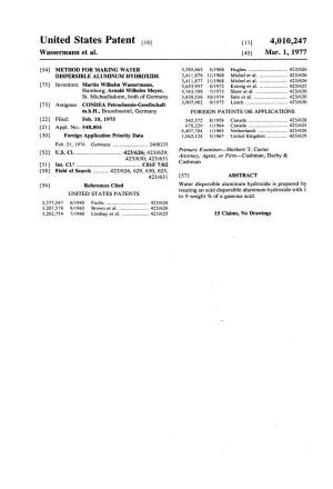 United States Patent to 1 4,010,247 Wassermann Et Al