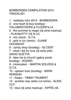 Bombon3ra 2015 Playlist