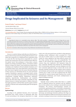 Drugs Implicated in Seizures and Its Management