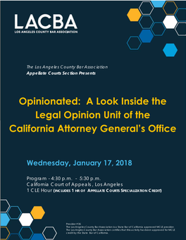 A Look Inside the Legal Opinion Unit of the California Attorney General's