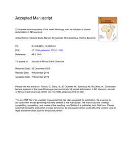 Contrasted Terrace Systems of the Lower Moulouya River As Indicator of Crustal Deformation in NE Morocco