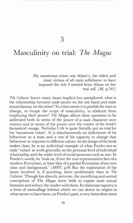 Masculinity on Trial: the Magus
