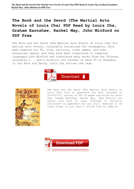 The Book and the Sword (The Martial Arts Novels of Louis Cha) PDF Read by Louis Cha, Graham Earnshaw, Rachel May, John Minford on PDF Free