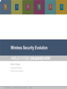 Wireless Security Evolution