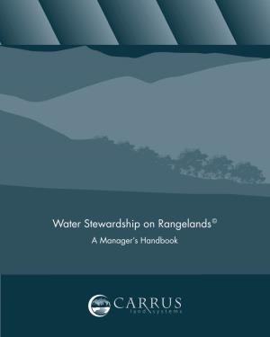 Water Stewardship on Rangelands: a Manager's Handbook