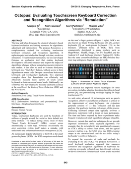 Octopus: Evaluating Touchscreen Keyboard Correction and Recognition Algorithms Via “Remulation”