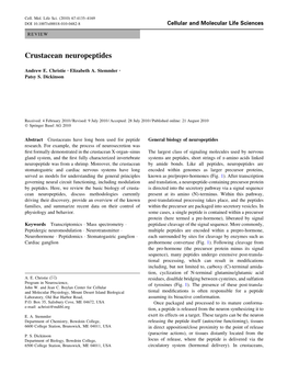Crustacean Neuropeptides