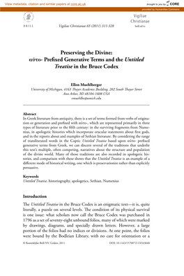 Prefixed Generative Terms and the Untitled Treatise in The
