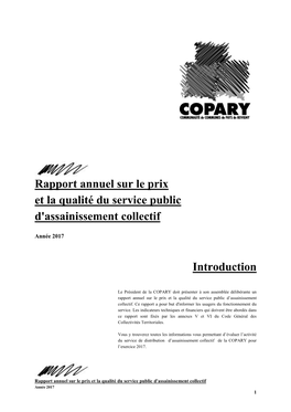 Rapport Annuel Sur Le Prix Et La Qualité Du Service Public D'assainissement Collectif