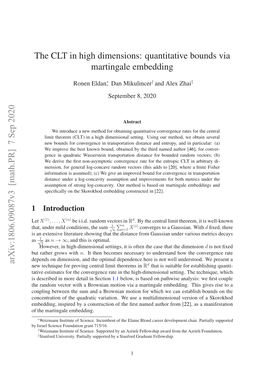 The CLT in High Dimensions: Quantitative Bounds Via Martingale