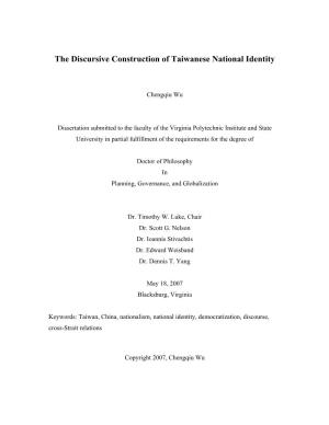 The Discursive Construction of Taiwanese National Identity