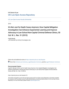 It's Not Just for Death Cases Anymore: How Capital Mitigation