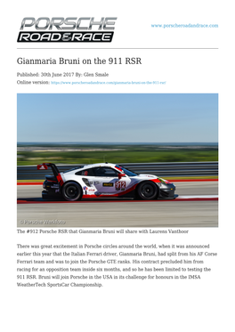 Gianmaria Bruni on the 911 RSR