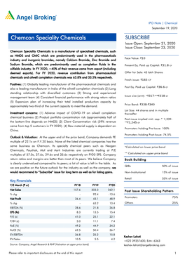 Chemcon Speciality Chemicals