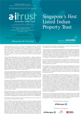 Singapore's First Listed Indian Property Trust