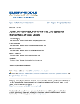 ASTRIA Ontology: Open, Standards-Based, Data-Aggregated Representation of Space Objects