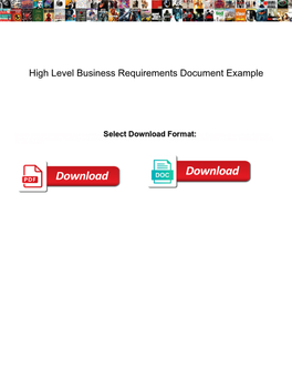 High Level Business Requirements Document Example