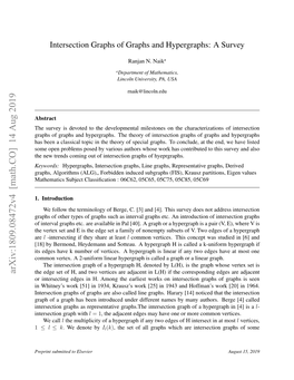 On Intersection Graphs of Graphs and Hypergraphs: a Survey