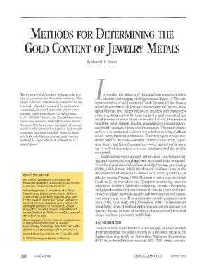 Methods for Determining the Gold Content of Jewelry Metals