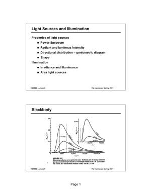 Light Sources and Illumination Blackbody