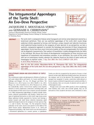 The Integumental Appendages of the Turtle Shell: an Evo-Devo Perspective JACQUELINE E