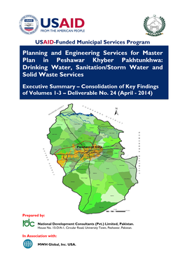 Planning and Engineering Services for Master Plan in Peshawar Khyber Pakhtunkhwa: Drinking Water, Sanitation/Storm Water and Solid Waste Services