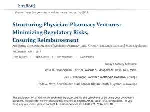 Structuring Physician-Pharmacy Ventures