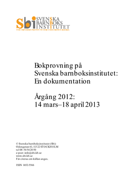 Bokprovning Årgång 2012