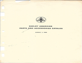 Shelby American Parts and Accessories Catalog (August 1, 1966)