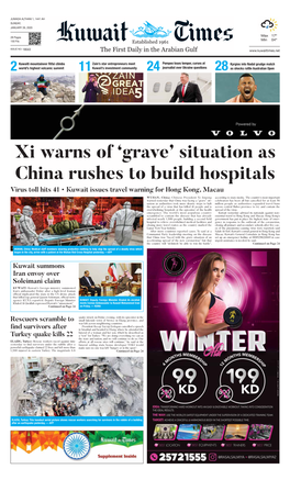 Xi Warns of 'Grave' Situation As China Rushes to Build Hospitals