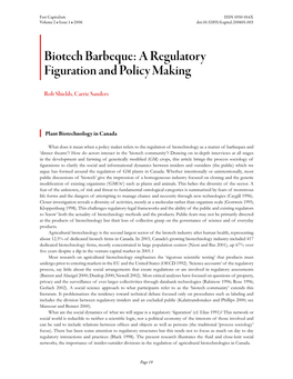 Biotech Barbeque: a Regulatory Figuration and Policy Making