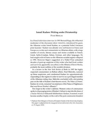 Ismail Kadare: Writing Under Dictatorship