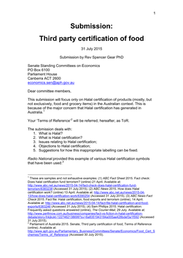 Third Party Certification of Food