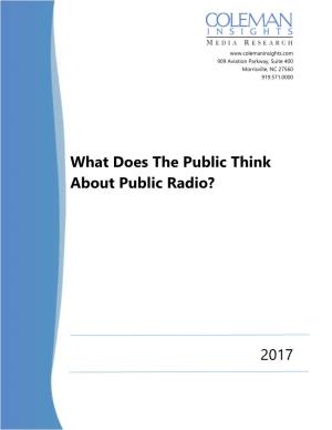 What Does the Public Think About Public Radio?