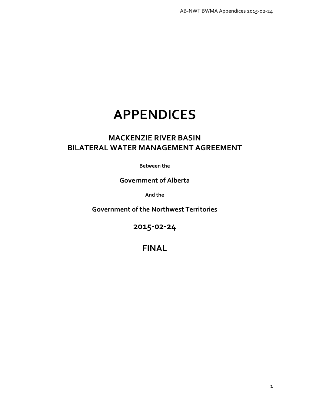 Mackenzie River Basin Bilateral Water Management Agreement
