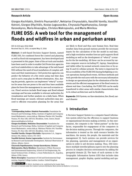FLIRE DSS: a Web Tool for the Management of Floods and Wildfires in Urban and Periurban Areas