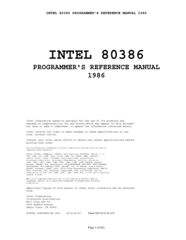 Intel 80386 Programmer's Reference Manual 1986