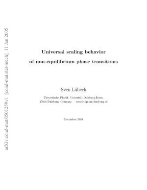 Universal Scaling Behavior of Non-Equilibrium Phase Transitions