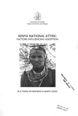 Kenya National Attire: Factors Influencing Adoption