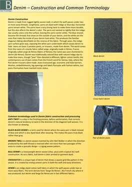 Denim – Construction and Common Terminology